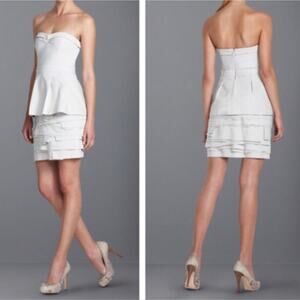BCBGMaxAzria Annika White Strapless Dress 10 Bridal Y2K